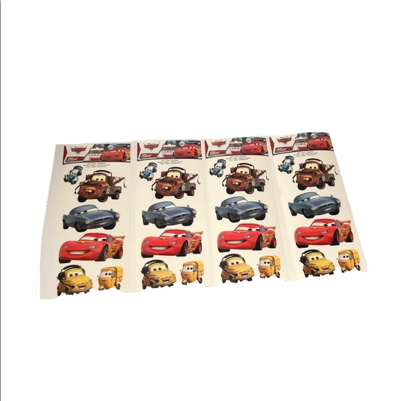 Disney Pixar Cars Peel & Stick Wall Art Stickers 24 Decals Lot 4 Sheets Vinyl - Picture 2 of 11